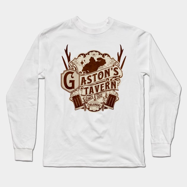 Gaston's Tavern Orlando Florida from Beauty and the Beast Long Sleeve T-Shirt by Joaddo